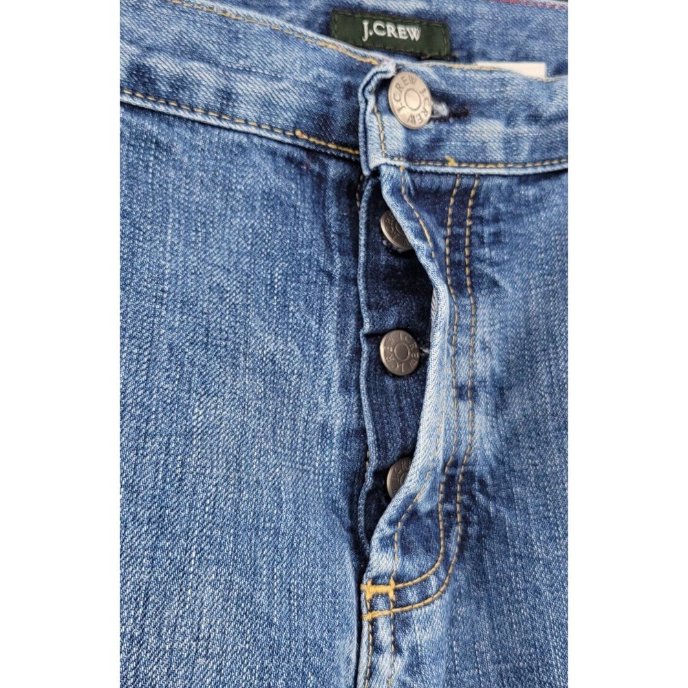 J. CREW Size 12T Button Fly Blue Straight Jeans Women’s Cotton Distressed - Picture 3 of 11